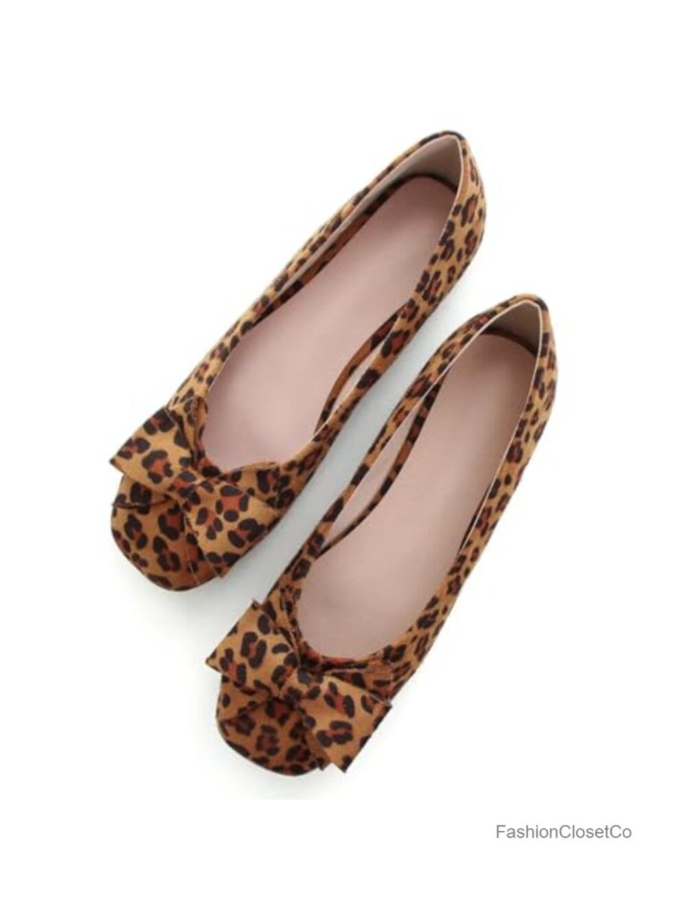 Women's Faux Suede Square Toe Ballet Flats Bow Knot Slip-On Casual Work Shoes